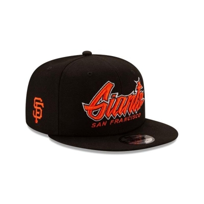 Black San Francisco Giants Hat - New Era MLB Slab 9FIFTY Snapback Caps USA9035276